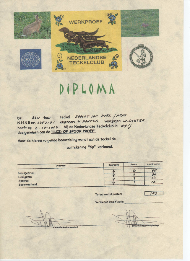 luid op spoor diploma